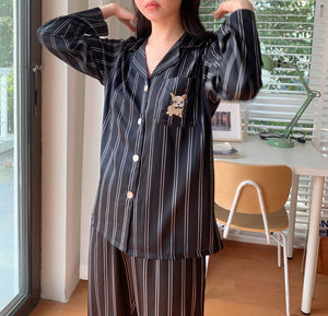 Pajamas 2022 spring and summer new simple fashion 3D digital positioning printing short-sleeved trousers women&#39;s pajamas set