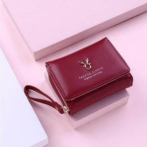 Antler Decoration Women&#39;s Wallet New Fashion Short Coin Purse Card Holder Small Ladies Wallet Female Hasp Mini Clutch