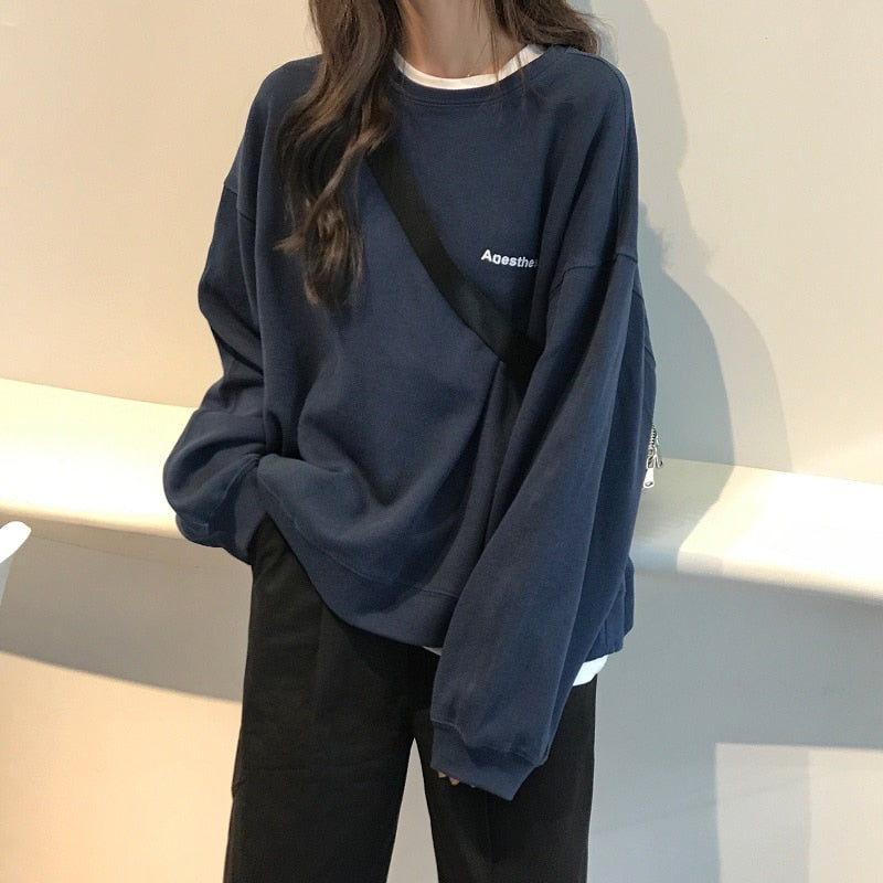 spring autumn Striped hoodies women fashion Long Sleeve Hoodie Sweatshirt Harajuku Jumper cotton Pullovers Casual oversized Coat