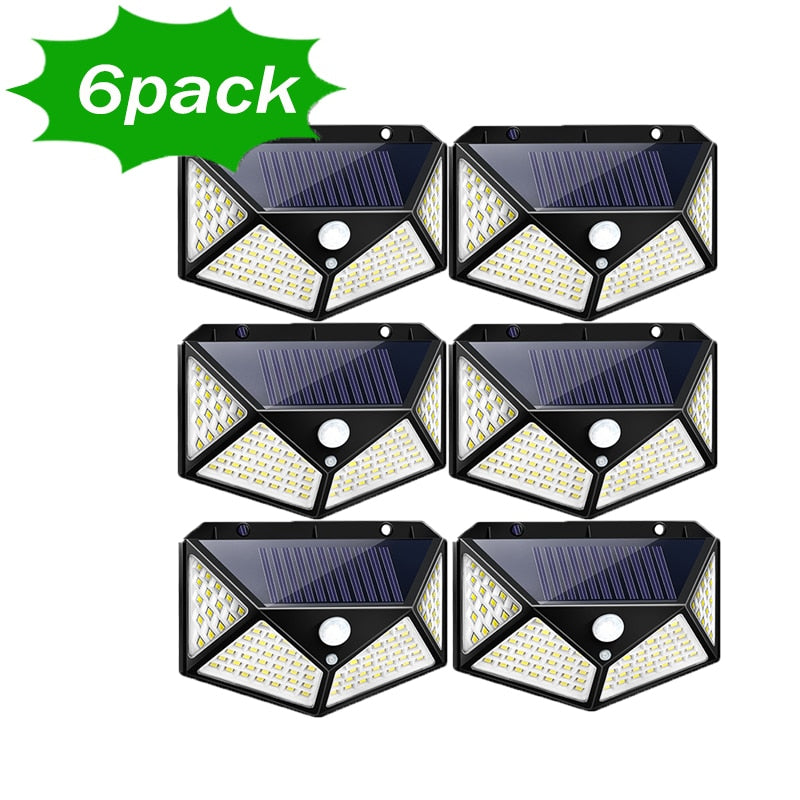 1/2/4/8/10PCS 100 LED Solar Power Wall Light Motion Sensor Waterproof Outdoor Garden Lamp