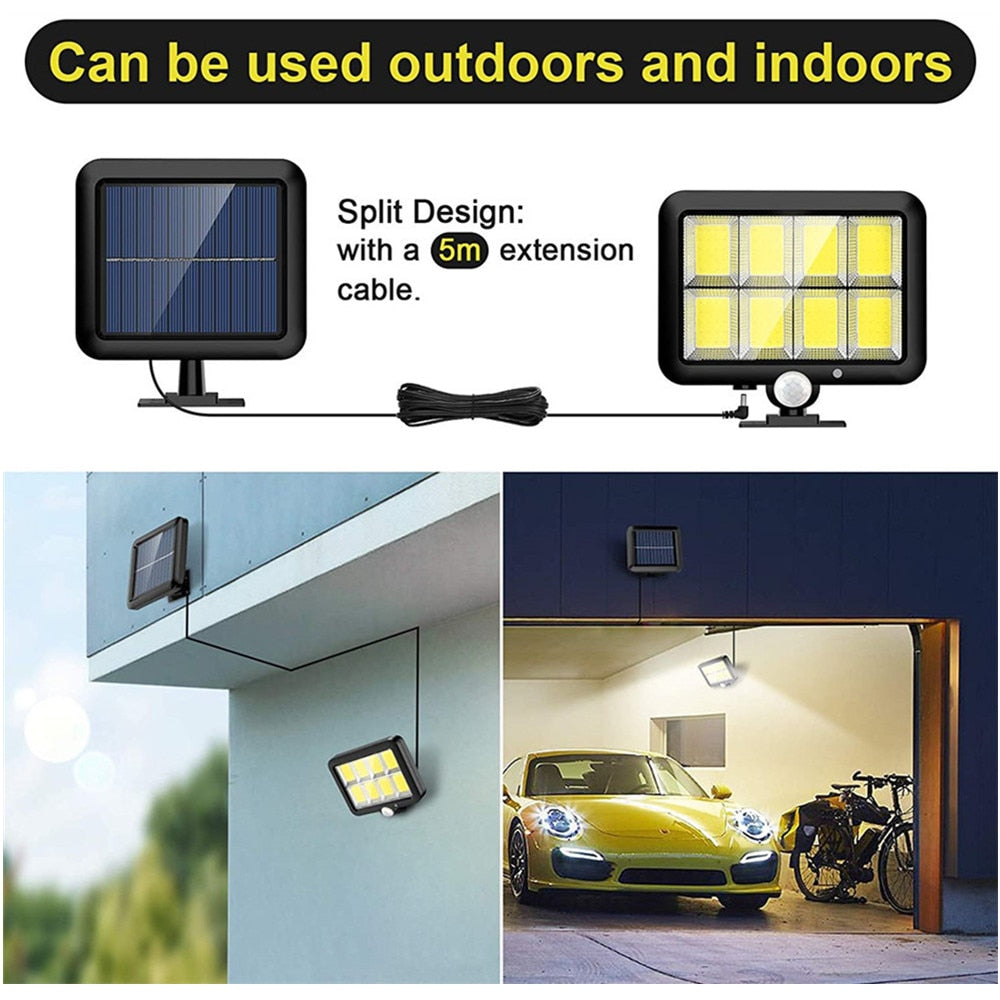 COB LED Solar Powered Light Outdoors PIR Motion Sensor Waterproof Wall Emergency Street Security Lamp For Garden Decoration