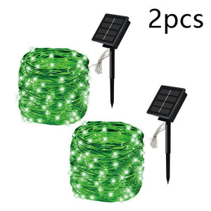 Solar String Fairy LED Lights 200m Christmas Lights Waterproof Outdoor Garland Solar Power Lamp Christmas For Garden Decoration.