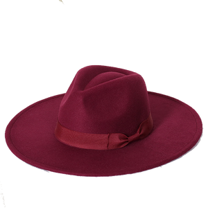 New color Fedora winter hat top concave-convex water drop 9.5cm brim male and female felt jazz watermelon red шляпа женская