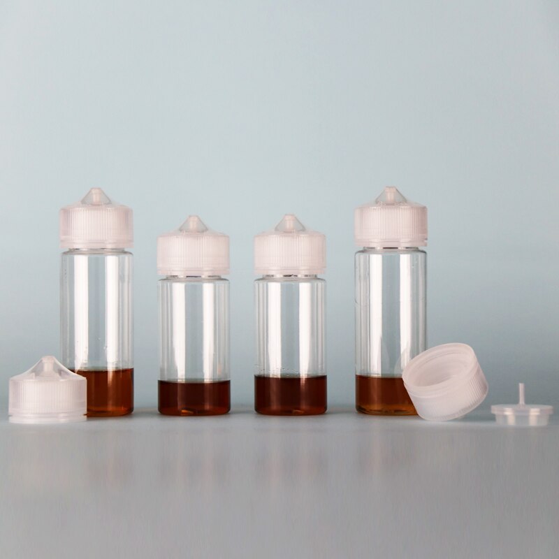 50PCS 30/60/100/120ml Empty Plastic Dropper Bottles E Liquid Eye Clear Water Juice Oil Vape Juice Clear Containers PET Chuby