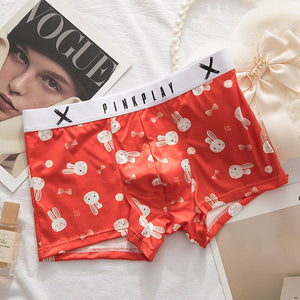 New Arrival Couple Underwear Cute Low Waist Thong Sexy Underwear Breathable Comfortable Men Boxer G String Boyfriend Girlfriend