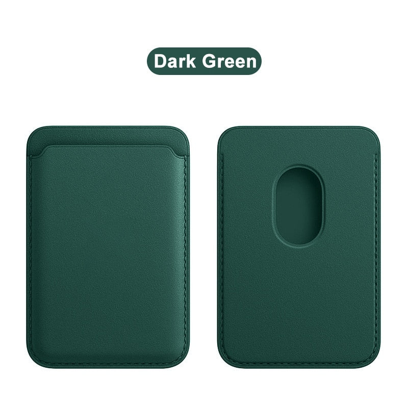 For Magsafe Magnetic Card Holder Case For iPhone 13 11 12 Pro MAX mini Leather Wallet Cover XR XS MAX Card phone Bag Adsorption