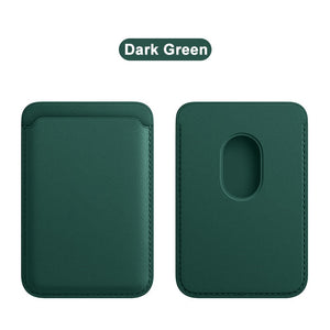 For Magsafe Magnetic Card Holder Case For iPhone 13 11 12 Pro MAX mini Leather Wallet Cover XR XS MAX Card phone Bag Adsorption