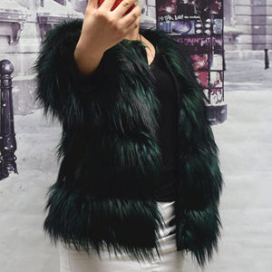 Faux Fur Coat Women&#39;s Jacket Winter Fashion Short Warm Thick Fox Raccoon Leather High Quality Brown Plus Size 2022 Fake Fur Coat