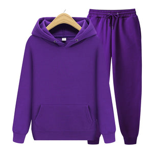 2022 new Men's ladies casual wear suit sportswear suit solid color pullover + pants suit autumn and winter fashion suit