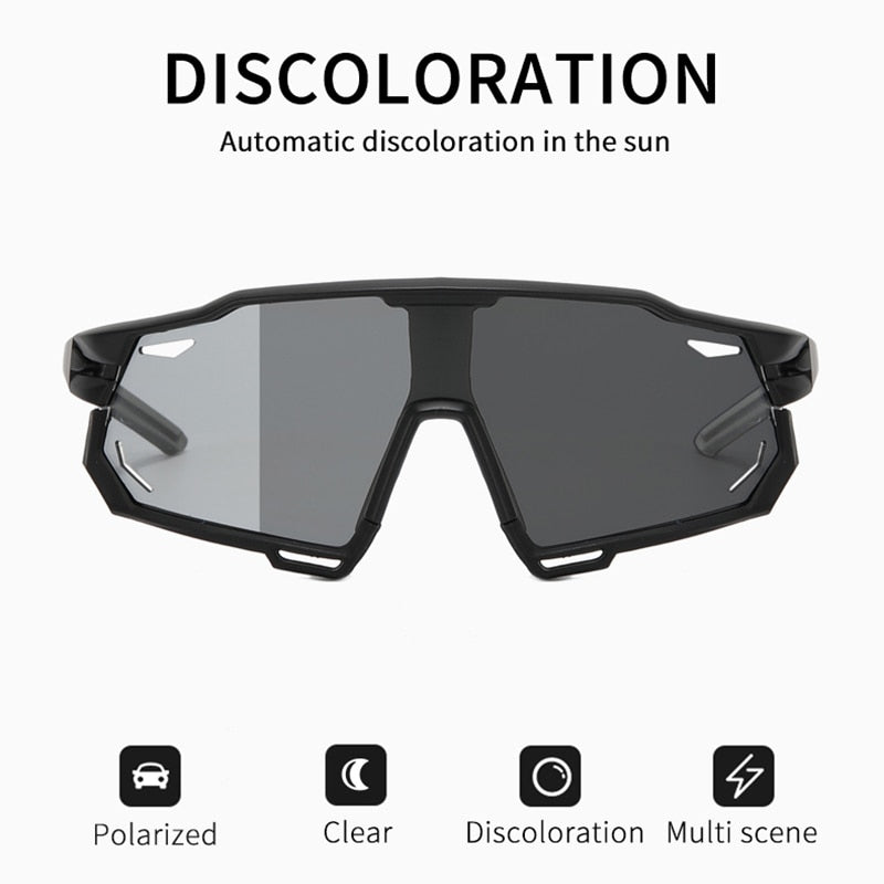 Photochromic Sports Glasses Men's and Women's Polarized Bike Eyewear Mountain MTB Cycling UV400 Sunglasses Bicycle Road Goggles