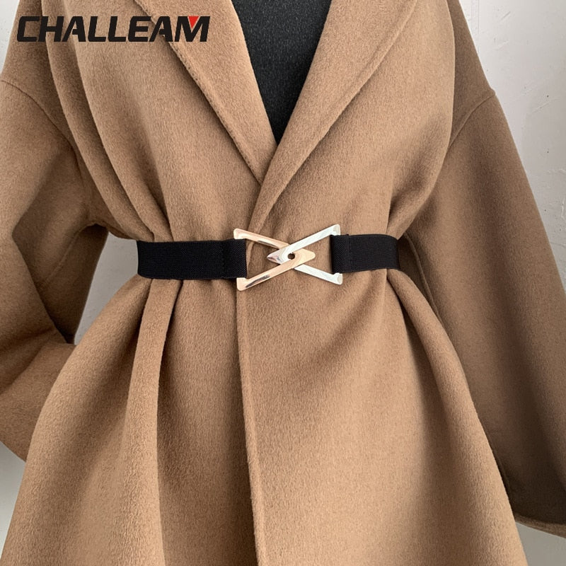 Triangle Belt Women&#39;s Decorative Elastic Dress Sweater Set Simple Black Brown Belt Multi functional Fashion Belt x254
