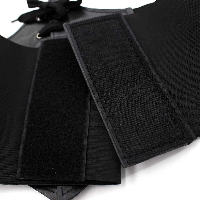 Black Body Shapewear Women Gothic Clothing Underbust Waist Cincher Trainer Pu Leather Elastic Sexy Bridal Corsets and Bustiers
