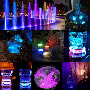 10leds RGB Submersible Light IP68 Waterproof Outdoor Swimming Pool Lights for Wedding Christmas Party Vase Fish Tank Pond Decor
