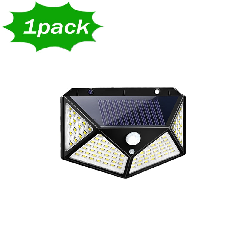 1/2/4/8/10PCS 100 LED Solar Power Wall Light Motion Sensor Waterproof Outdoor Garden Lamp