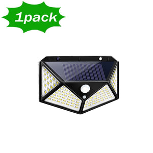 1/2/4/8/10PCS 100 LED Solar Power Wall Light Motion Sensor Waterproof Outdoor Garden Lamp