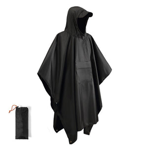 Portable Multifunctional 3 In 1 Rain Coat Hiking Camping Raincoat Poncho Mat Awning Durable Outdoor Activity Rain Gear Supplie