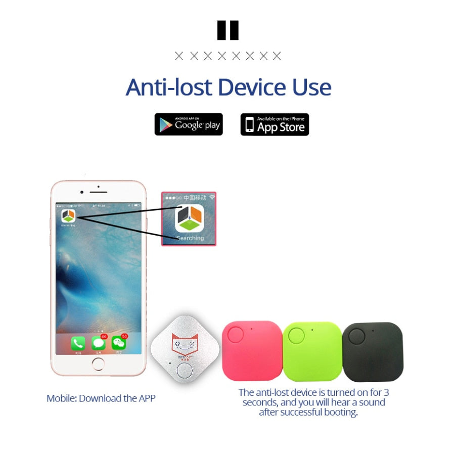 Smart Mini Bluetooth GPS Tracker Kids Pets Wallet Tag  Keys GPS Locator Alarm Realtime Finder Keyfinder Vehicle anti-lost Device
