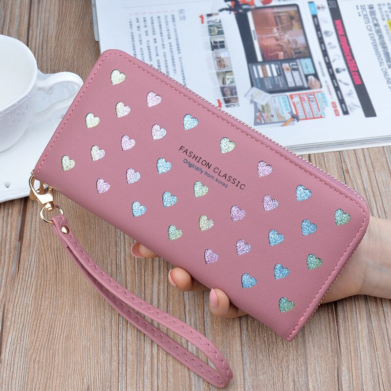 Women&#39;s Brand Clutch Purse Ladies Money Wallet for Women&#39;s Clutch Bag Slim FeMale Wallet Card Holder Uneven Wallets Made Leather