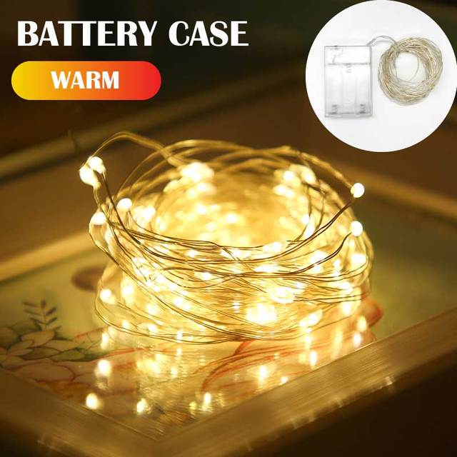 5 Colors LED Outdoor Light String Fairy Garland Battery Power Copper Wire Lights For Christmas Festoon Party Wedding