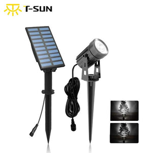 T-SUN LED Landscape Solar Spotlights Waterproof Outdoor Solar Lights Auto ON/OFF Solar Wall Lights for Garden Driveway Pathway