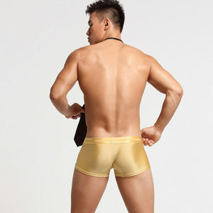 New SEOBEAN Mens Low Rise  Nylon Sexy Boxer Trunk Underwear