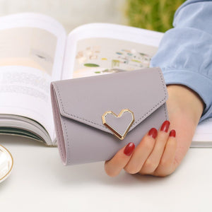 2022 New Short Women Wallets Free Name Engraving Kpop Heart-Shaped Cute Small Women&#39;s Wallet PU Leather Slim Simple Female Purse