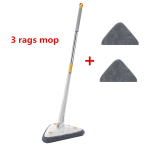 NEW Extended Triangle Mop 360 Twist Squeeze Wringing XType Window Glass Toilet Bathrrom Floor Household Cleaning Ceiling Dusting