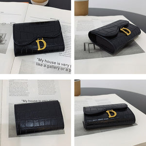 Women Card Holder Short Wallet Mini Women's PU Letter Wallet Multi-Card Card Holder Small Bag Multi-functional Purse Clutch Bag