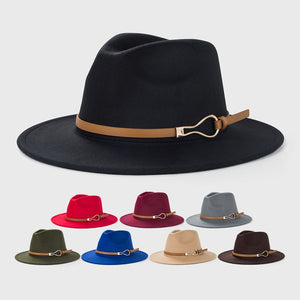 Fashion Wool Fedora Hat For Women Men Winter Autumn Church Jazz Hats Viking British Flat Brim Felt Hat Outdoor Casual Fedoras