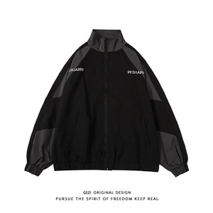 Hip Hop Varsity Jacket Men High Street Patchwork Color Block Windbreaker Coats Women Spring Autumn Thin Fashion College Jackets