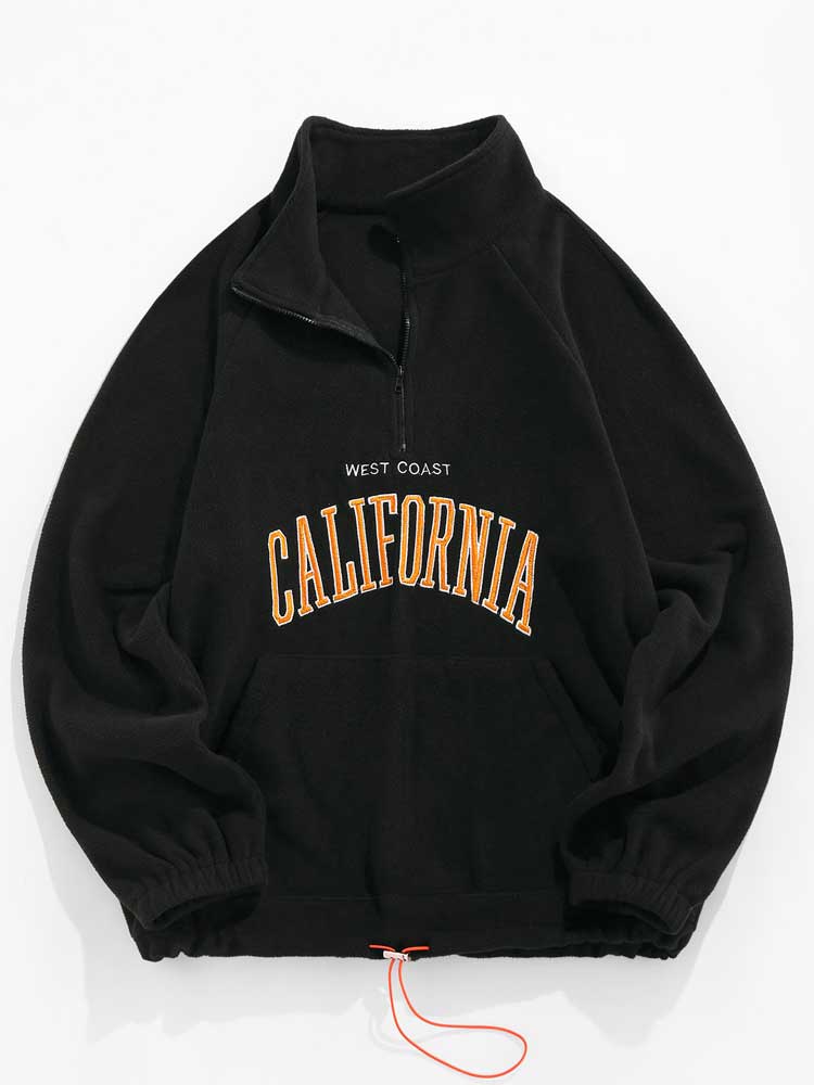 ZAFUL Men&#39;s Hoodies Fluffy Fleece Warm Sweatshirts Letters Embroidered Vintage Streetwear Pullover Sudaderas for Autumn Winter