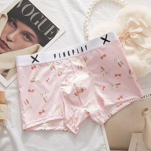 New Arrival Couple Underwear Cute Low Waist Thong Sexy Underwear Breathable Comfortable Men Boxer G String Boyfriend Girlfriend