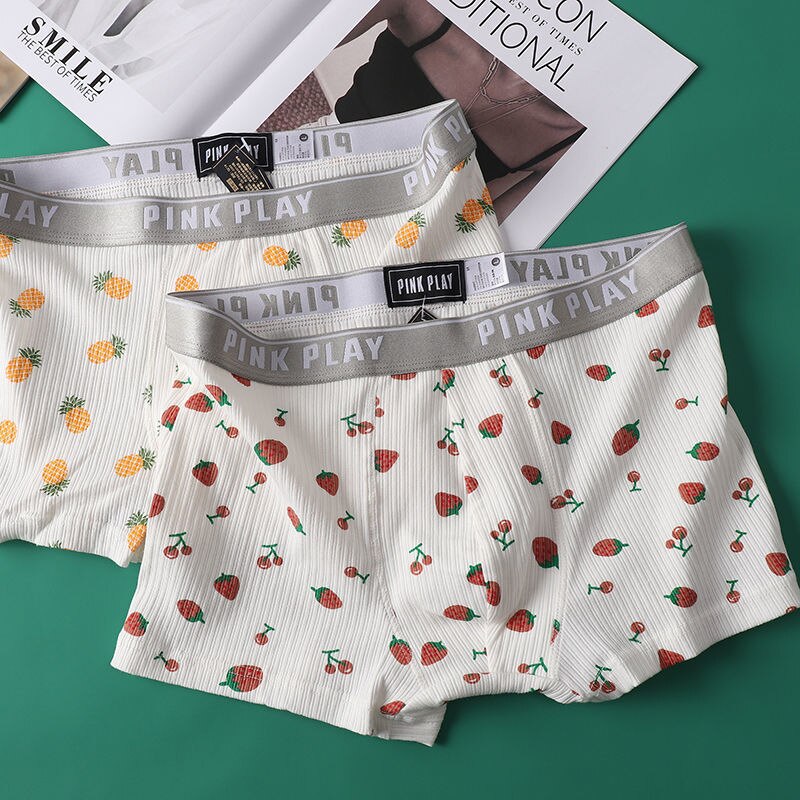 Cute Couple Underwear Set Men Boxer Shorts Loli Lace Panties Thread Cotton Panty Panties Cozy Lingerie Lovers Underwear Lingerie