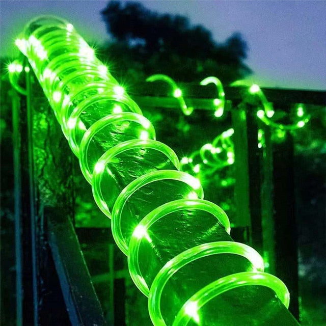 32m Solar Powered Rope Strip Lights Waterproof Tube Rope Garland Fairy Light Strings for Outdoor Indoor Garden Christmas Decor