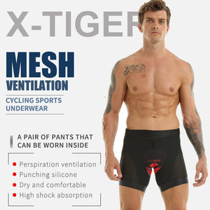 Men Cycling Shorts GEL Pad Breathable Mesh Cycling Underwear Shockproof Bicycle Underpant