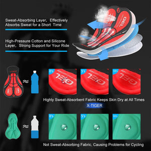 Men Cycling Shorts GEL Pad Breathable Mesh Cycling Underwear Shockproof Bicycle Underpant