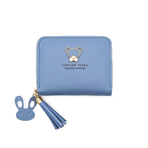 Little Bear Decoration Women's Wallet New Fashion Short Coin Purse Card Holder Small Ladies Wallet Female Hasp Mini Clutch
