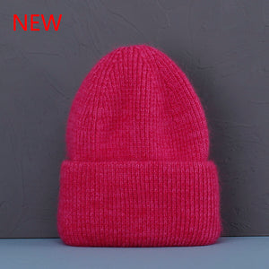 Hot Selling Winter Hat Real Rabbit Fur Winter Hats For Women Fashion Warm Beanie Hats Women Solid Adult Cover Head Cap