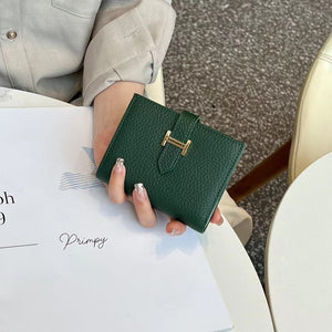 GENUINE LEATHER Women&#39;s Wallet Men Rfid Small Ultra-thin Coin Wallet Short Design Small Wallet Purses Woman(no Logo)
