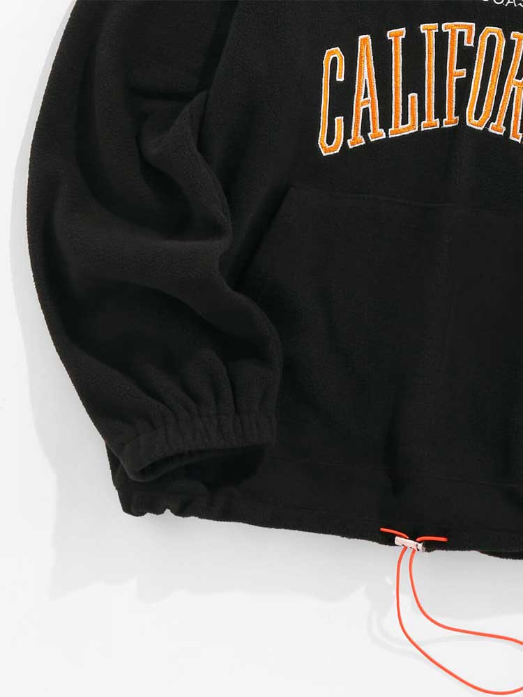 ZAFUL Men&#39;s Hoodies Fluffy Fleece Warm Sweatshirts Letters Embroidered Vintage Streetwear Pullover Sudaderas for Autumn Winter