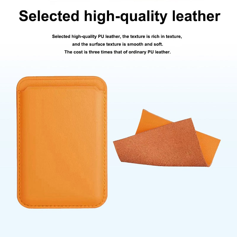 For Magsafe Magnetic Card Holder Case For iPhone 13 11 12 Pro MAX mini Leather Wallet Cover XR XS MAX Card phone Bag Adsorption