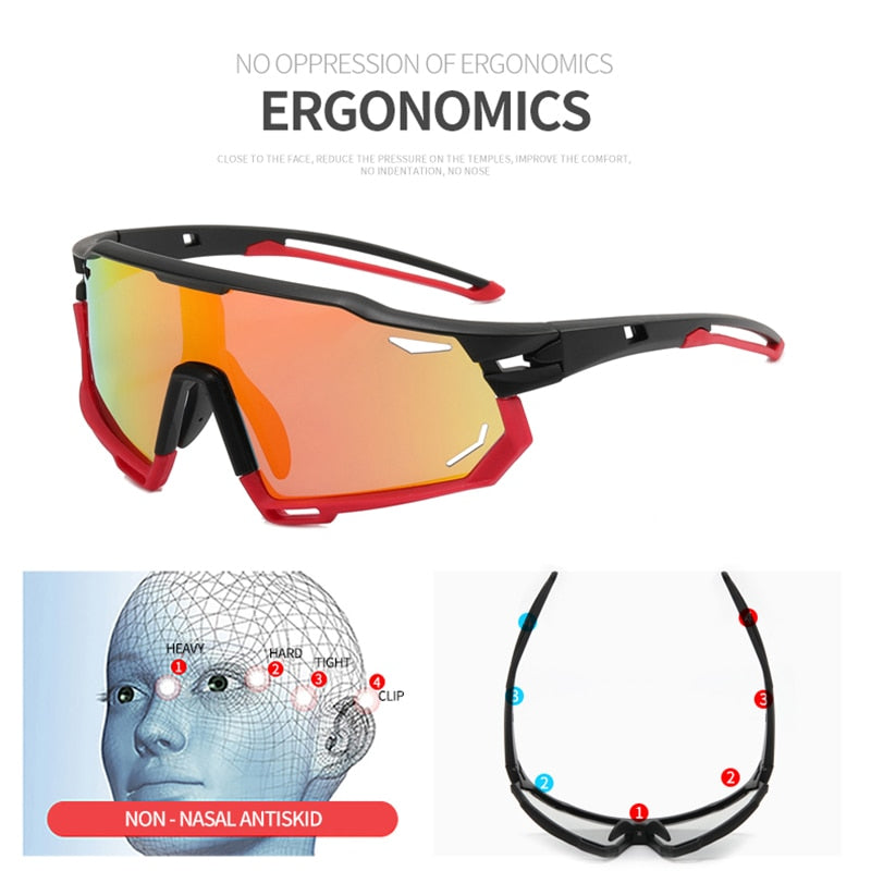 Photochromic Sports Glasses Men's and Women's Polarized Bike Eyewear Mountain MTB Cycling UV400 Sunglasses Bicycle Road Goggles