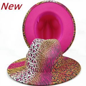 New color Fedora winter hat top concave-convex water drop 9.5cm brim male and female felt jazz watermelon red шляпа женская