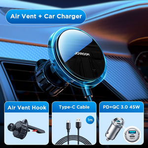 Joyroom Magnetic Car Phone Holder Wireless Charger For iPhone 14 13 12 Pro Max Fast Charging Car Charger Holder With Blue Light