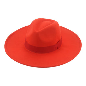 Fedora Hats for Women New 9.5cm Wide Brim Dress Men Caps Felted Hat Panama Church Wedding Ribbon Band Men Hat Sombreros De Mujer