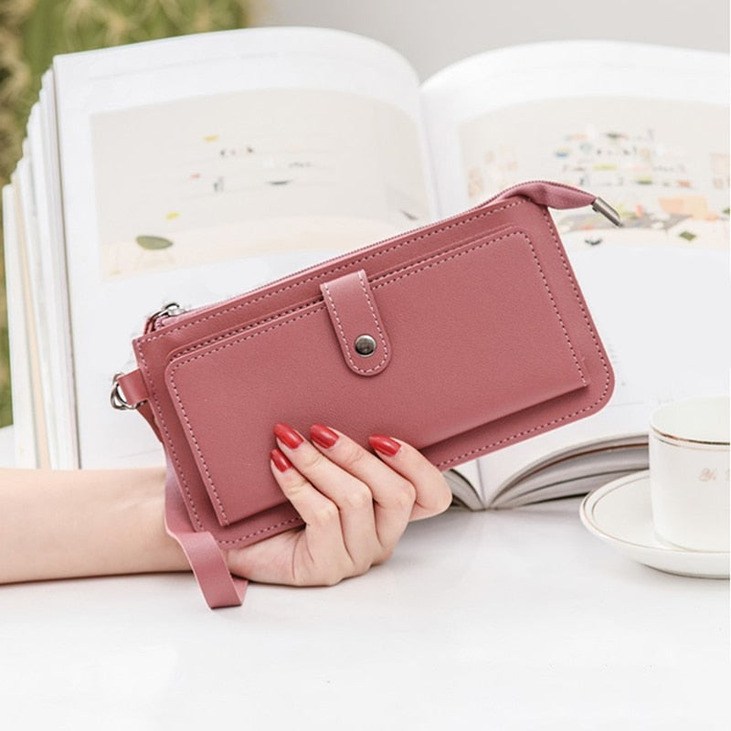New Fashion Pu Leather Women Wallet Clutch Women&#39;s Purse Best Phone Wallet Female Case Phone Pocket Purse Coin Bag