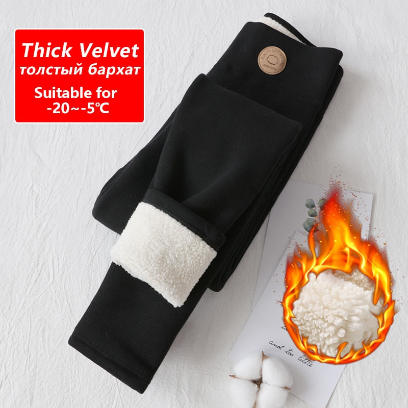 Women's Winter Leggings Thermal Velvet Cotton Slimming Tights with Fleece Pant Black Stretch Gray Thick Warm Leggings for Women
