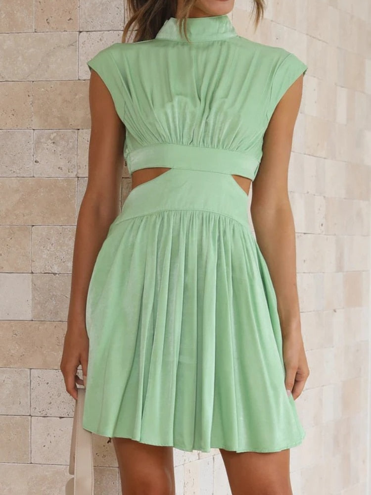 Women Spring Summer Long Maxi Dress Solid Color Fashion Sleeveless Backless Sweet Elegant Casual Dress 2023