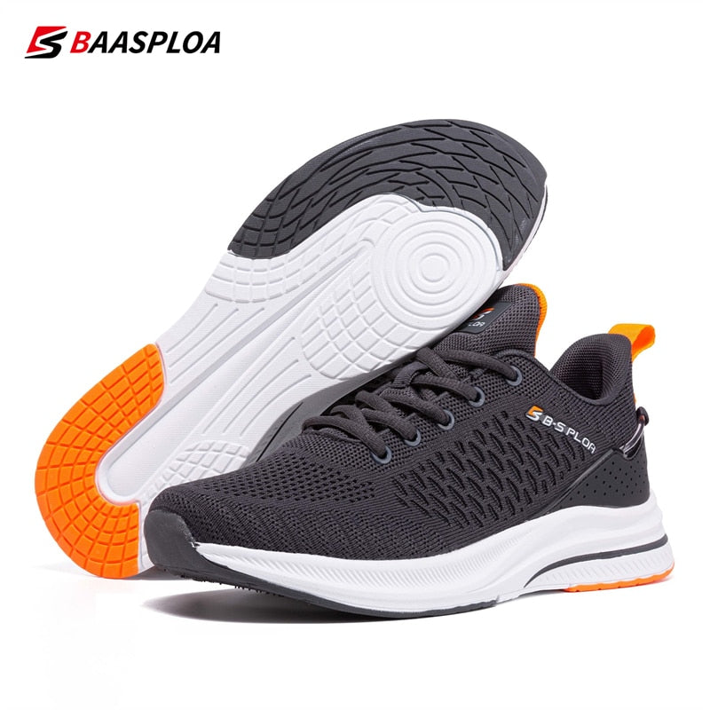 Baasploa Lightweight Running Shoes For Men 2023 Men\&#39;s Designer Mesh Casual Sneakers Lace-Up Male Outdoor Sports Tennis Shoe