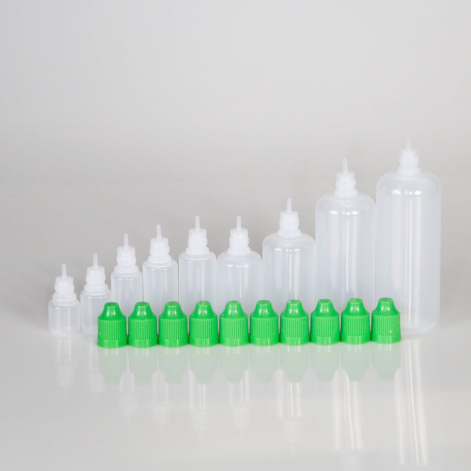 20pcs 5ml/10ml/15ml/20ml/30ml/50ml/100ml/120ml Empty LDPE Plastic E Liquid Juice Dropper Eye Bottles Long Tip Cap Vape Container